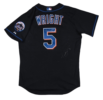 2005 David Wright Game Used & Signed New York Mets Alternate Black Jersey (Henderson & Beckett)